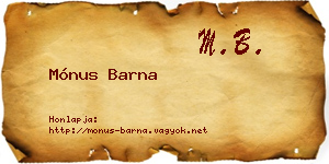 Mónus Barna névjegykártya