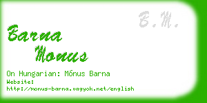 barna monus business card