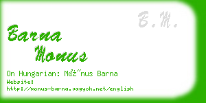 barna monus business card